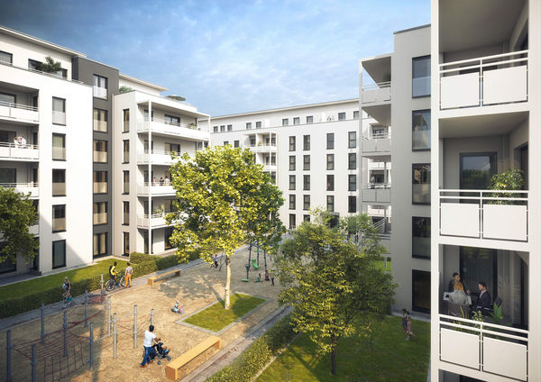 Wohnquartier Haardtring, Darmstadt, Visualisierung: MAG/bflp architekten