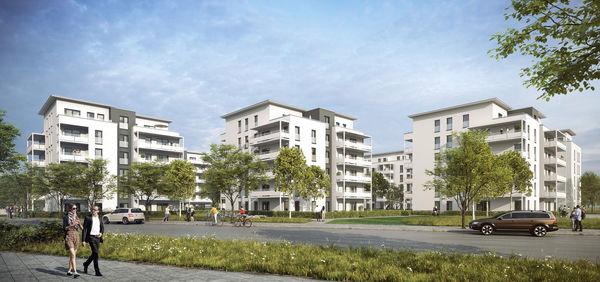 Wohnquartier Haardtring, Darmstadt, Visualisierung: MAG/bflp architekten