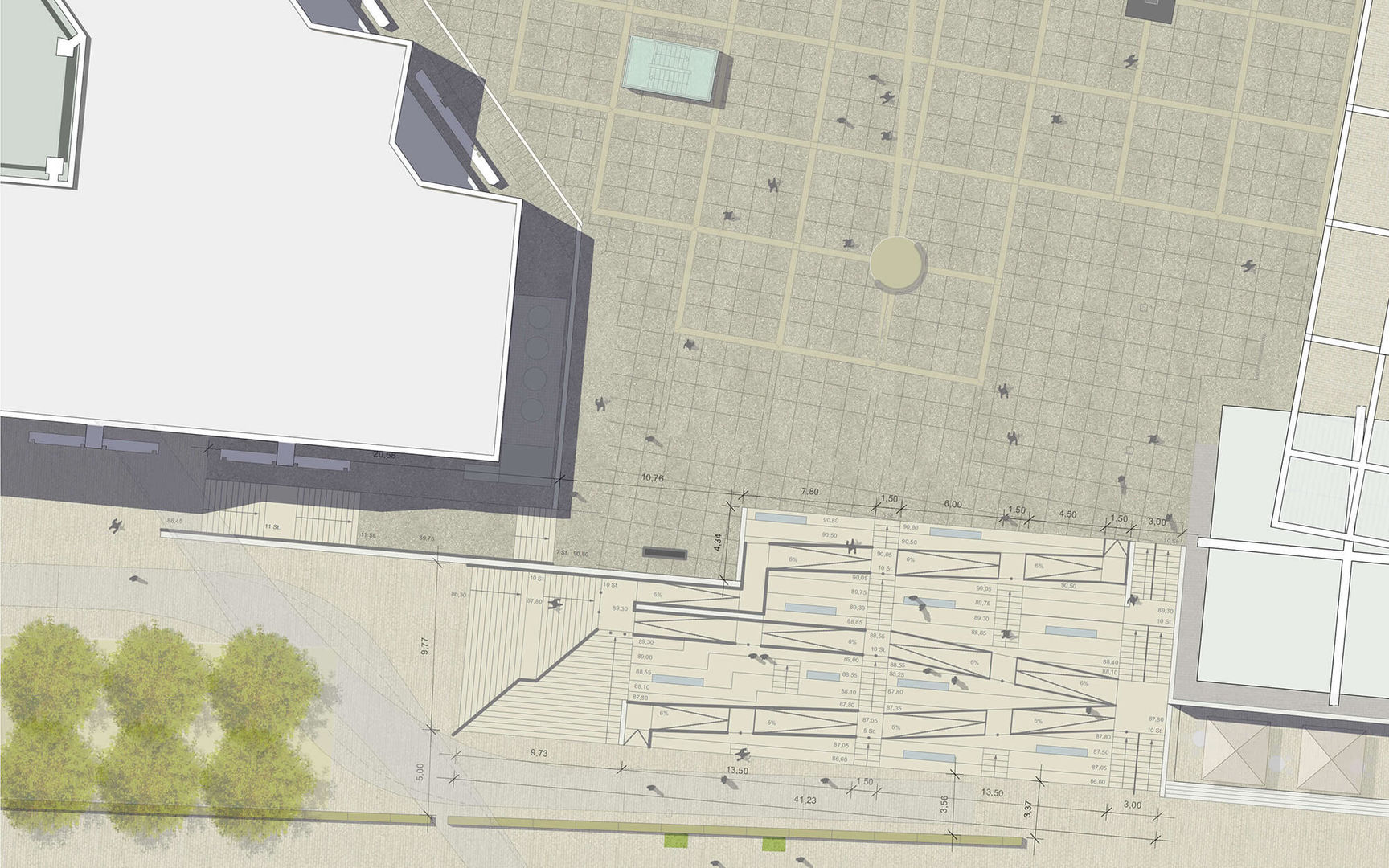 Planung Freitreppe und Jockel-Fuchs-Platz