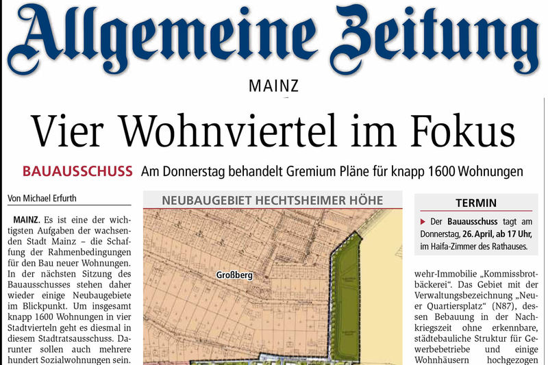 Vier Wohnviertel im Fokus