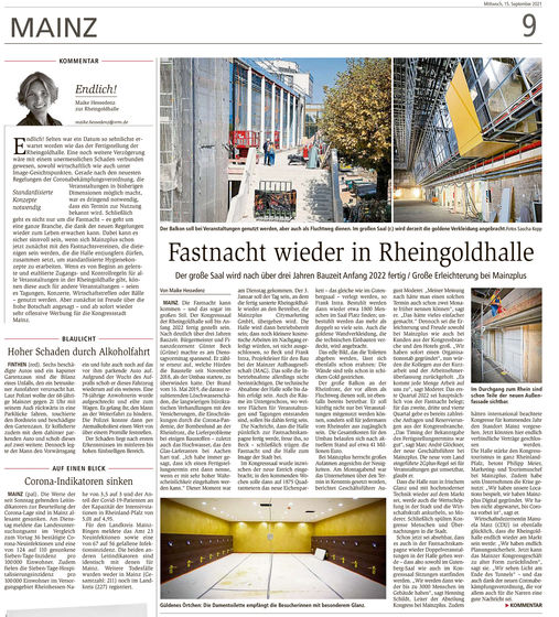 Fastnacht wieder in Rheingoldhalle