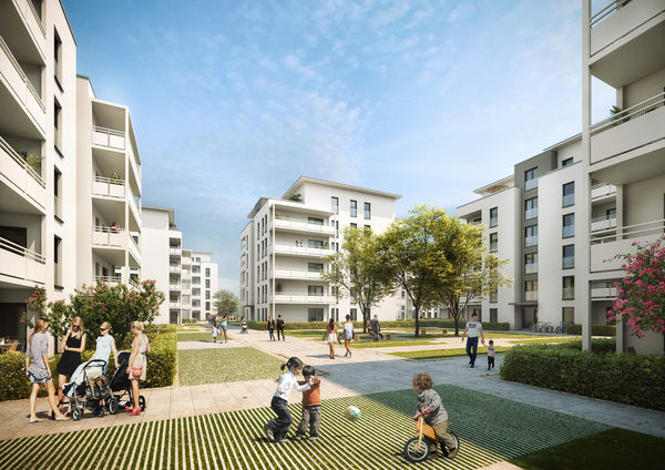 Wohnquartier Haardtring, Darmstadt, Visualisierung: MAG/bflp architekten